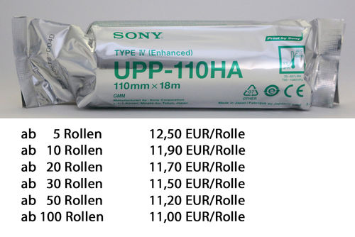 SONY Thermopapier UPP-110HA - ab 10,90 EUR pro Rolle