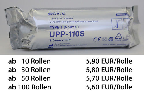 SONY Thermopapier UPP-110S - ab 5,60 EUR pro Rolle