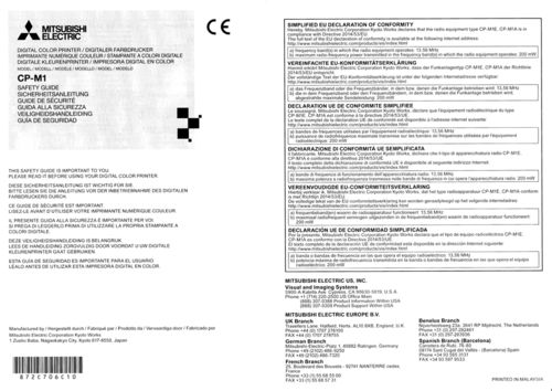 Manual for Mitsubishi CP-M15